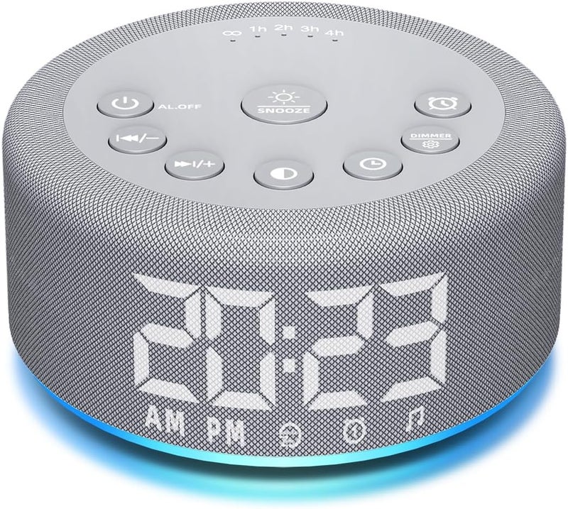 Hushing 【3 in 1】 White Noise Machine with 27 Sleeping Sounds for Baby Kids Adults Sound Machine Alarm Clock Night Light Timer Memory Function 32 Level Volume Auto Off Digital Clock with 30 Wake Up Sounds - Image 1